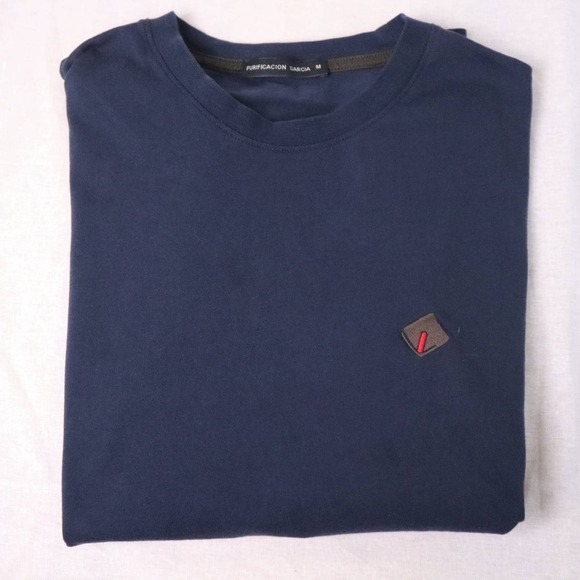 Purificación García Navy Crewneck T-Shirt – Men's M Luxury Cotton Shirt - Picture 6 of 7